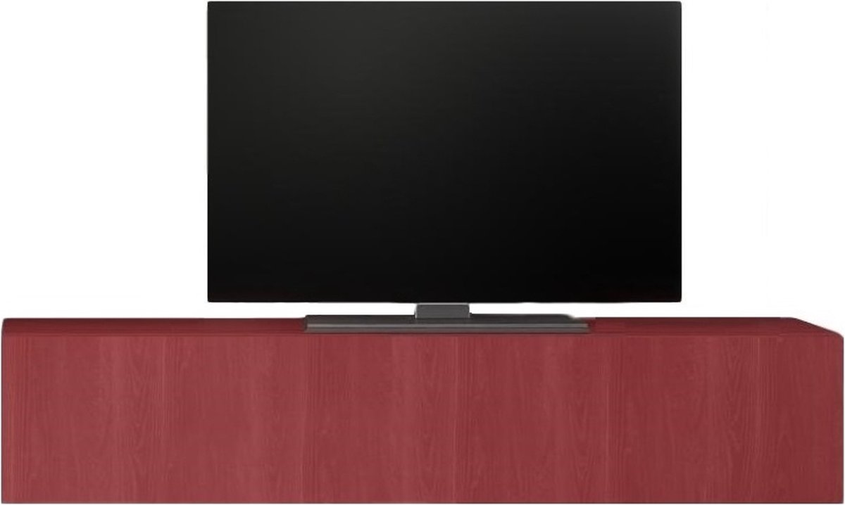 Zwevend Tv-meubel Tesla 138 cm breed in rood