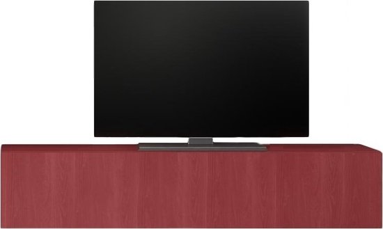 Meuble TV flottant Tesla 138 cm de large en rouge