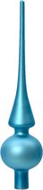 Decoris Piek - ijs blauw - glas - kerstboom topper - mat - 26 cm