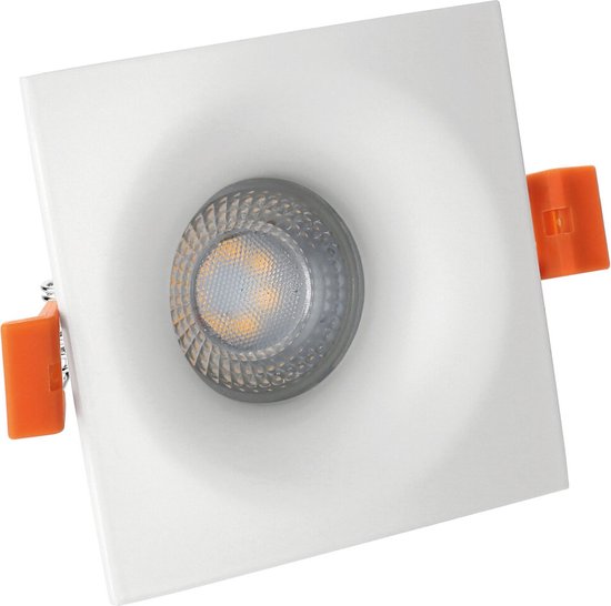 Spot encastrable LED GU10 carré blanc - Simple pour 1 spot LED GU10 - IP65