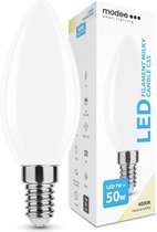 Modee Lighting - LED Filament lamp - E14 C35 7W - 4000K helder wit licht - Melkglas