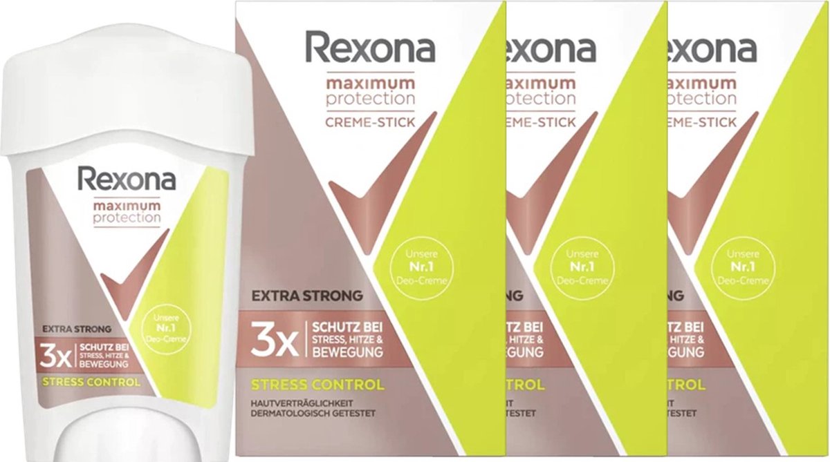 Goedkoopste Rexona® Deo Stick - Maximum Protection Stress Control - 3 x 45 ml