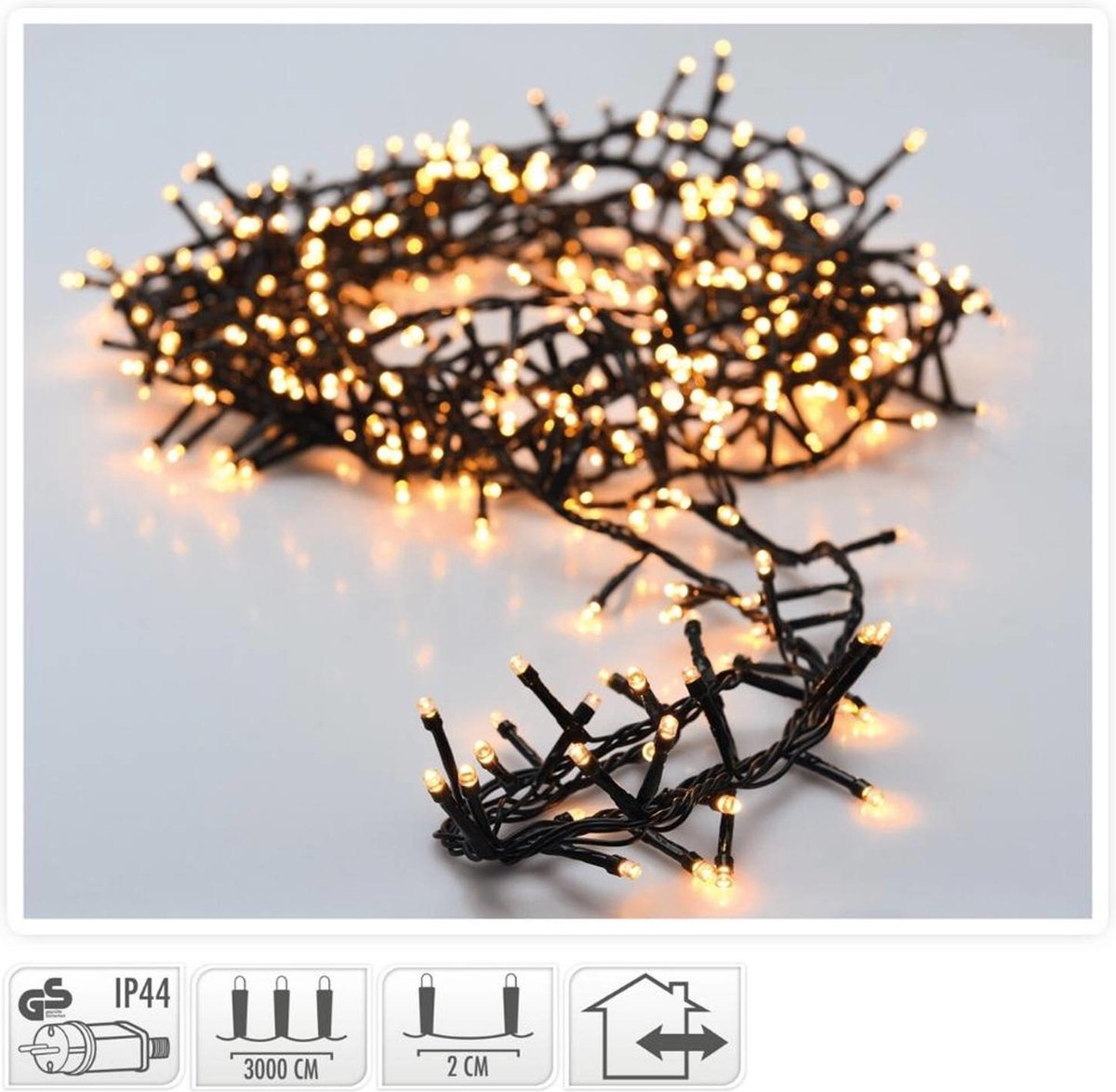 Bol.com Kerstverlichting - Lichtsnoer - 1800 LED's - Lengte: 36 meter - Warm wit aanbieding
