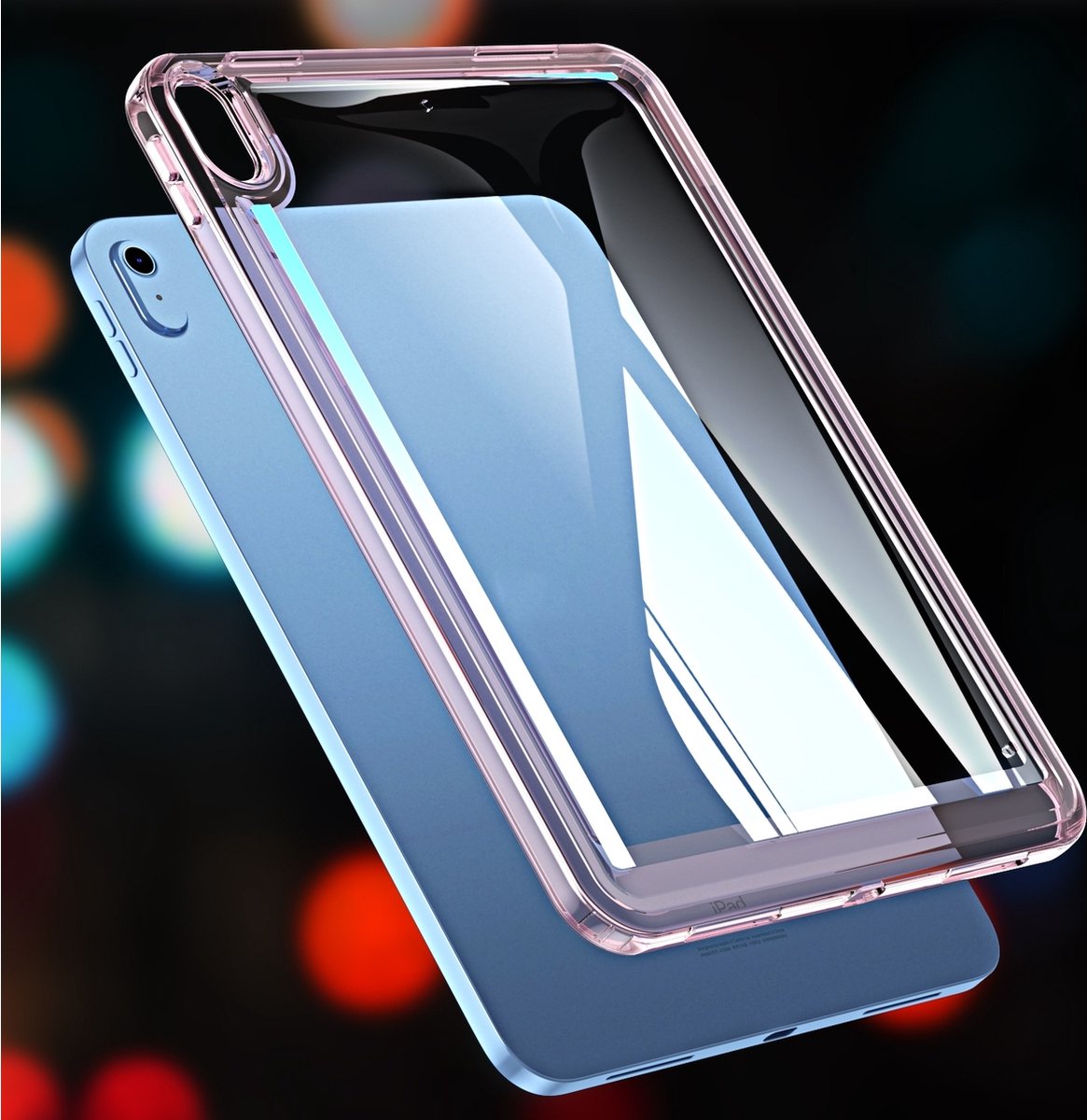 Mobigear Tablethoes geschikt voor Apple iPad Mini 6 (2021) Hardcase Backcover | Mobigear Crystal | iPad Mini 6 (2021) Case | Back Cover - Transparant / Roze