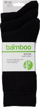 Chaussettes Bamboe 3 paires - Zwart - Chaussettes Bamboe Homme Chaussettes Femme Multipack Unisexe Taille 39-42