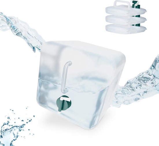 Opvouwbare jerrycan set – 4 stuks – 10 l – met kraan – BPA-vrij