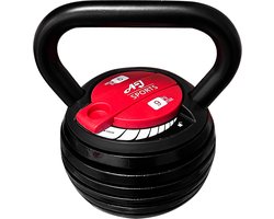 AJ-Sports Verstelbare Kettlebell 9 kg - Kettlebells - 1,5KG t/m 9KG - 7 Kettlebells in één! - Gewichten - Krachttraining - Halters - Verstelbaar gewicht - Fitness - Gietijzer - Conditie en Krachttraining