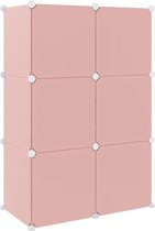vidaXL - Kinderopbergmeubel - met - 12 - vakken - polypropeen - roze