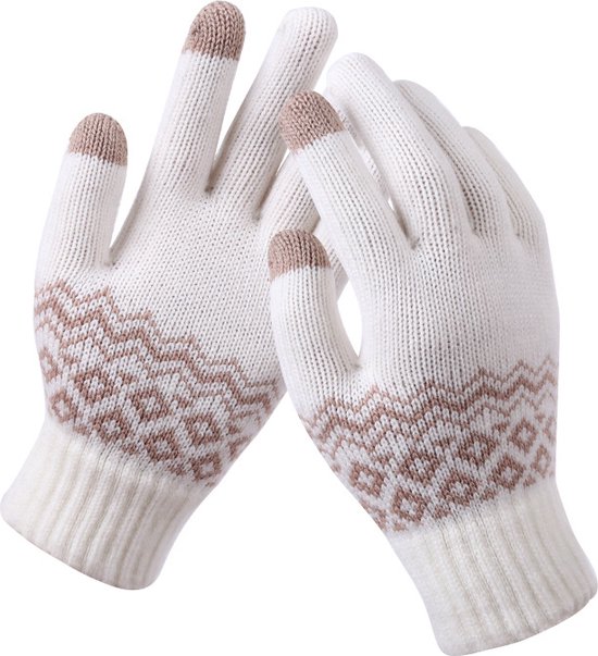 Gants d'hiver tactiles I Mitaines I Gloves Touch Tip I Unisexe i Taille unique I Wit