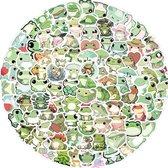 100 Stickers met Kikkers - Schattige kikkertjes sticker mix - Leuk voor kinderen - Laptopstickers/Kinderkamer stickers/Dieren/Groen