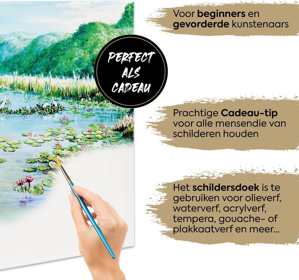 Schildersdoeken set 12pcs - formaat 40x50 cm - Canvas Schildersdoek geschikt voor acryl-, olie- en aquarelverf - hoogwaardige kwaliteit canvas - perfect voor schilderijen op middelgroot formaat — afbeelding 3