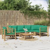 Salon de jardin The Living Store - Bamboe - Design modulaire - Confortable - Coussins inclus