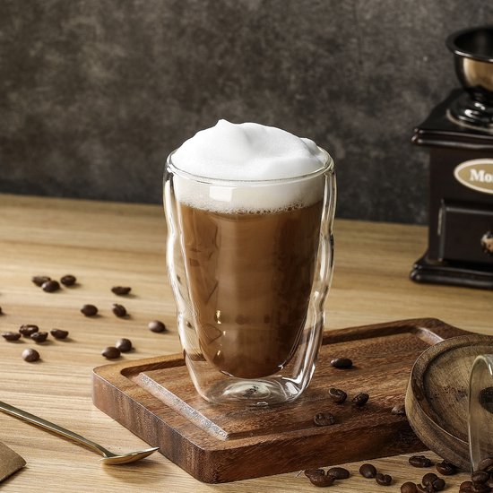 BigDean Latte-Macchiato-Glas 4 Stück Doppelwandige Latte Macchiato Glaeser 400 Ml Glas S098w0o3 BigDean Latte-Macchiato-Glas 4 Stück Doppelwandige Latte Macchiato Glaeser 400 Ml Glas S098w0o3