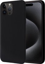 Hoesje geschikt voor iPhone 15 Pro - Back Cover Case SoftTouch Zwart