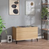 The Living Store Platenkast Sonoma Eiken - 74.5 x 38 x 48 cm - Duurzaam hout/metaal