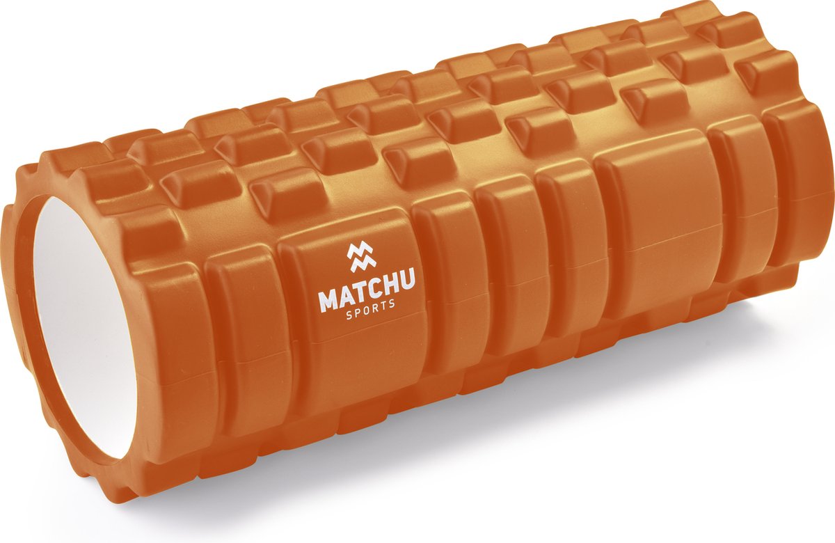 Matchu Sports - Foam roller - Foamroller - Bindweefselmassage - Massage roller - 33 cm - Hard - Oranje thumbnail 2