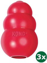 Kong classic rood 3x Small 4,5x4,5x7,5 cm