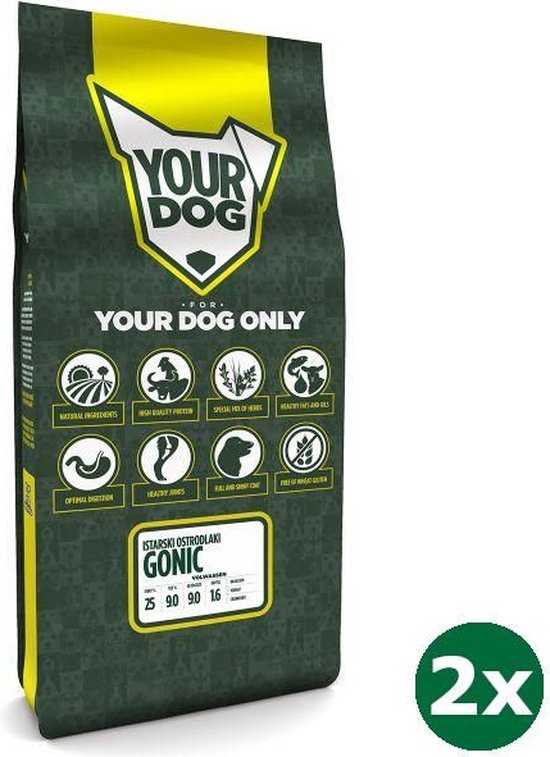 2x12 kg Yourdog istarski ostrodlaki gonic volwassen hondenvoer