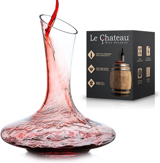 Carafe à vin en verre 100 % sans plomb soufflée à la main pour vin rouge (6)