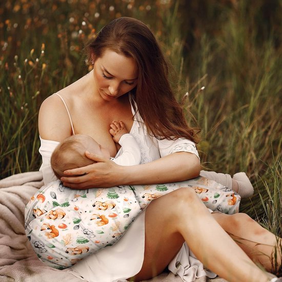 Voedingskussen, klein, babyspullen voor pasgeborenen, borstvoedingskussen, XXL, lichaamskussen, zijslaapkussen met overtrek, ondersteuningskussen, baby, zijslaapkussen, zwangerschapskussen van Merkloos — afbeelding 2