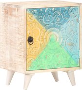 The Living Store Table de chevet Bois d'acacia - 40 x 30 x 50 cm - Multicolore