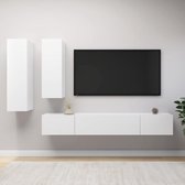 The Living Store TV-meubelset Hangend - Spaanplaat - Wit - 30.5 x 30 x 110 cm - 30.5 x 30 x 90 cm - 100 x 30 x 30 cm