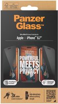 PanzerGlass Ultra Wide Fit Privacy, Apple, Apple - iPhone 15 Plus, Application à sec, Résistant aux chocs, Transparent, 1 pièce(s)