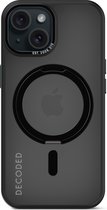 DECODED 360° Stand Case - iPhone 15 - 100% Gerecycleerd Plastic - Doorzichtig Hoesje - Geschikt voor MagSafe - Transparant Black Zwart
