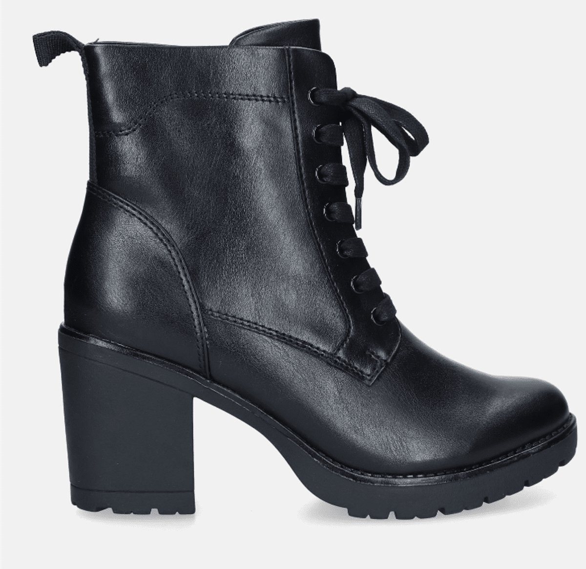 MARCO TOZZI MT Vegan, Feel Me insole Dames Lace Boot Heel - BLACK - Maat 39