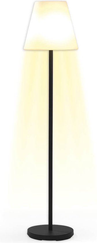 Hoberg Solar Vloerlamp | 3-voudig in hoogte verstelbaar, 3 lichtsterktes | 32 wamwitte LED's en daglichtsensor | ook oplaadbaar via netvoeding [IP44]