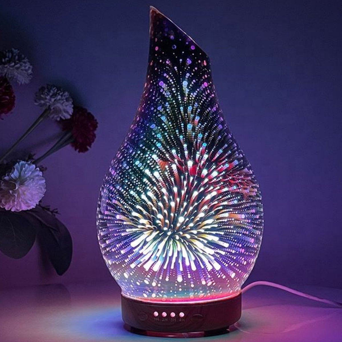 Recalma Glazen 3D Aroma Diffuser - Luchtbevochtiger - Etherische Olie Verstuiver - Geurverspreider - Aromadiffusers - 7 LED Kleuren — cadeau in Wonen & Interieur - foto 7