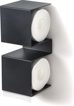 VDN Stainless noir - Porte-rouleau de papier toilette - Porte-rouleau de rechange - Inox - Suspendu - porte-papier toilette