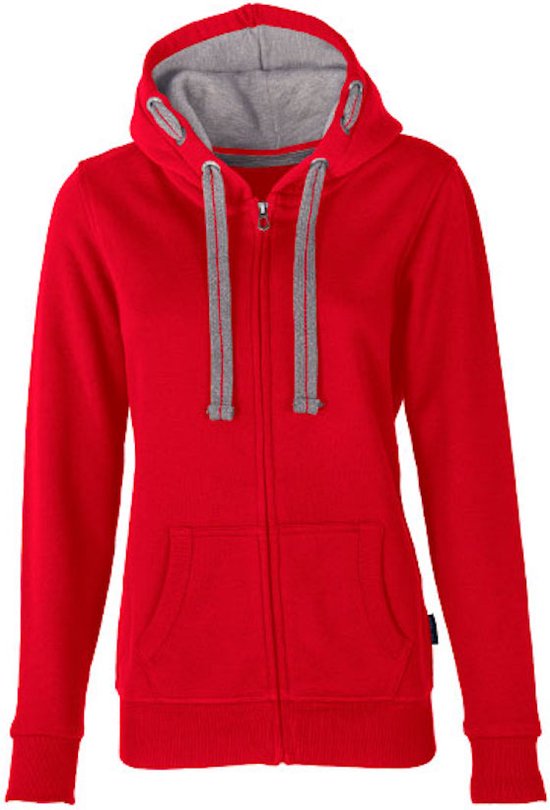 Women's Hooded Jacket met ritssluiting Red - 5XL