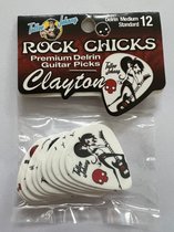 Clayton - Rock Chicks - plectrums - medium - 12-pack