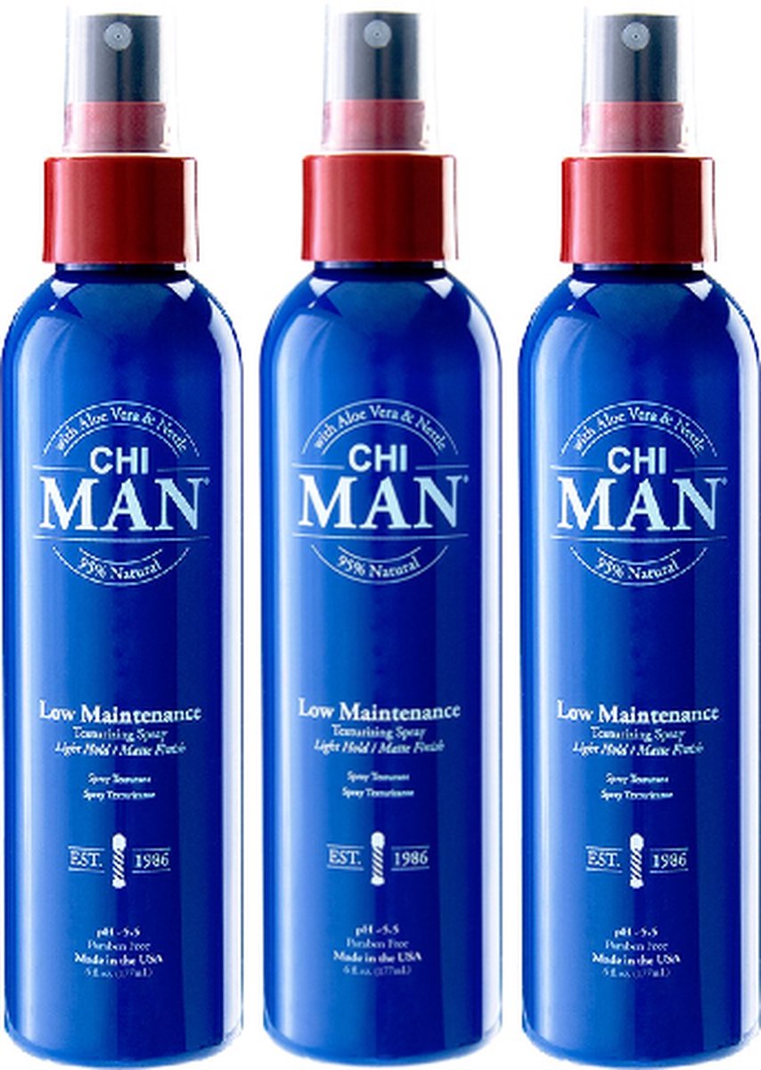 CHI MAN - Low Maintenance - Texturizing Spray - 3 x 177ml