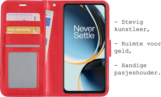 OnePlus Nord CE 3 Lite Bookcase Case Cover Flip Case Book Cover - OnePlus Nord CE 3 Lite Case Book Case Cover - Rouge