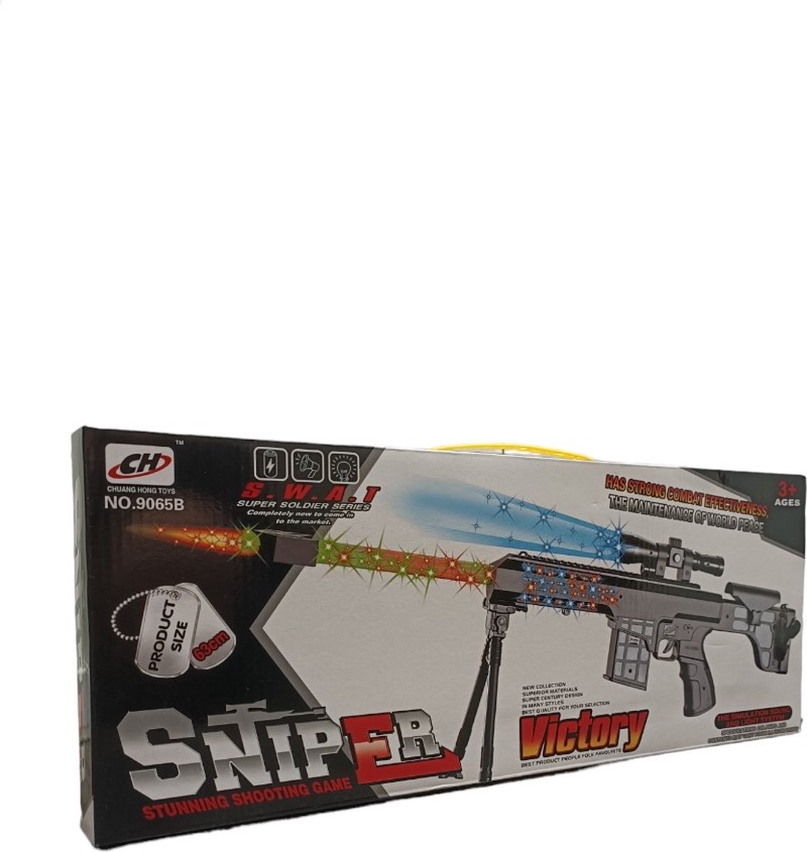 Speelgoedgeweer machine gun - LED licht, schietgeluiden- 63CM -Sniper--Speelgoed - 
