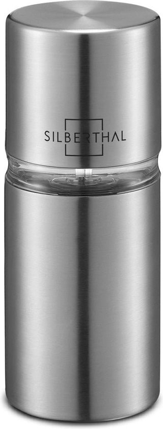 Silberthal - Nootmuskaatmolen - roestvrijstalen molen met opbergvak voor maximaal 4 nootmuskaatjes