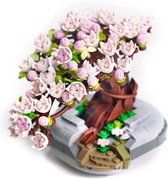 Bonsai boom kersenbloesem bouwsteen, bloemen bouwsteen DIY boeket set voor volwassenen, 426 klembouwstenen
