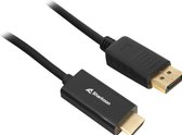 Sharkoon - HDMI naar DisplayPort kabel - 4K - 1 Meter - HDMI 1.4 naar DisplayPort 1.2 - Zwart