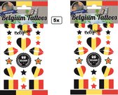 60x Tattoos Belgie - nep tatoo - Festival landen Belgium thema feest fun plakplaatjes Sport