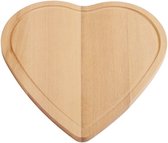 Set van 4x stuks hartvormig natuurlijk houten snijplank 16 cm - Snijplank/serveerplank/broodplank - Valentijn/Moederdag