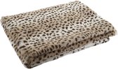 Fleece deken luipaard/panter dierenprint 150 x 200 cm - Woondecoratie plaids/dekentjes met dierendierenprint
