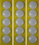 15x aimants ronds pour koelkast / tableau blanc en plastique blanc