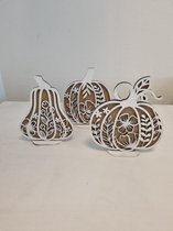 LBM Halloween set van 3 decoratieve pompoenen