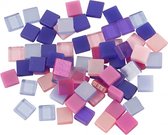 100 gram Mozaiek tegels kunsthars paars/roze 5 x 5 mm - Mozaieken maken