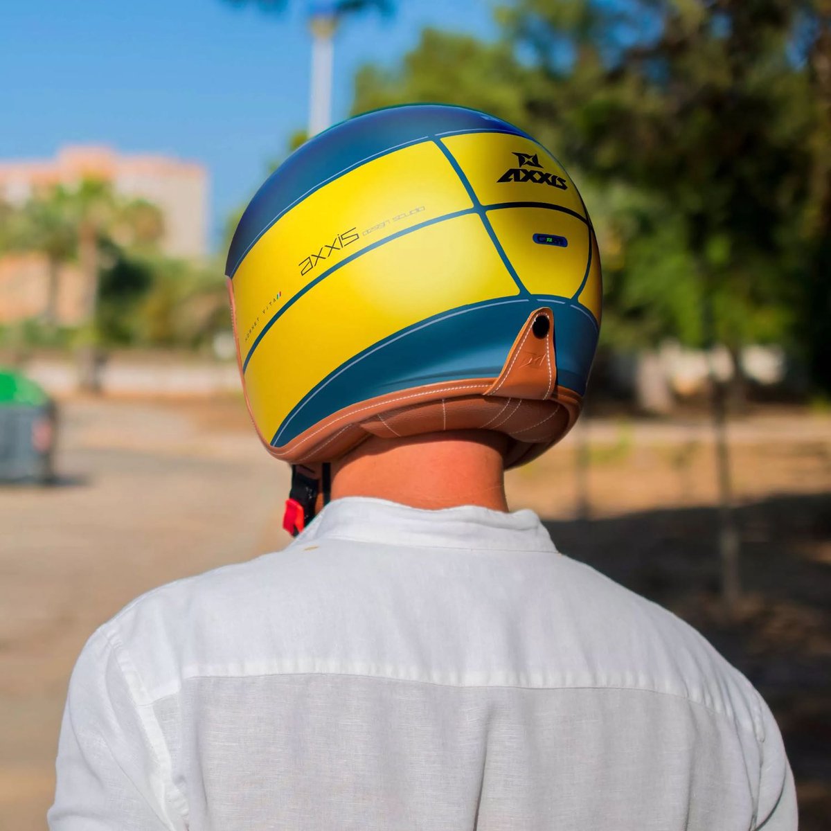 Axxis Hornet SV jet helm Vita mat geel blauw M - Motor / Brommer / Scooter / Vespa – foto 6