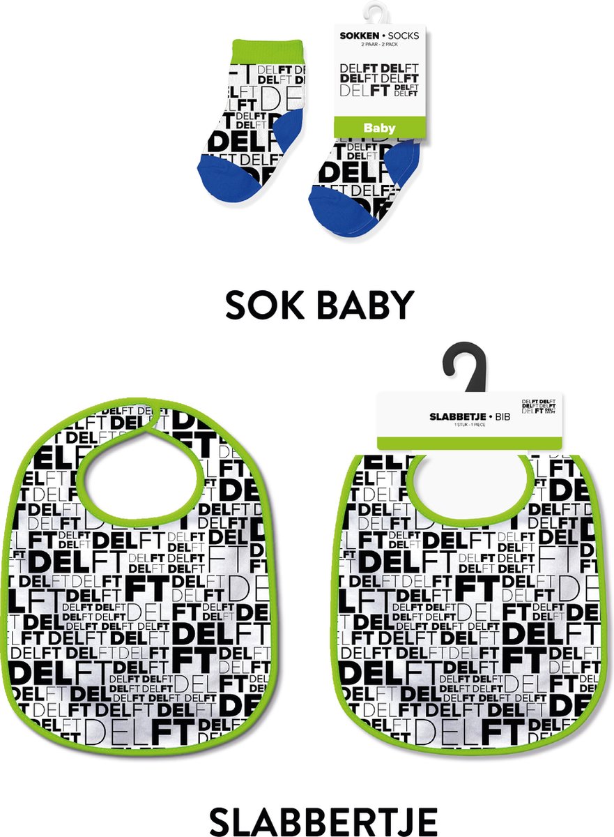 Slabbetjes en sokken met tekst - Baby cadeautjes en kraamcadeautjes - Delft