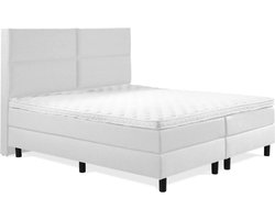 Boxspring Luxe 140x200 4 vlaks Wit Lederlook