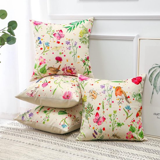 Fluffy Pluche Crème Witte Kussenhoezen Set van 2 - Luxe Decoratieve Kussenhoezen